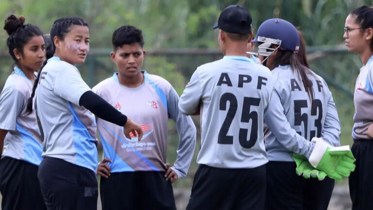 Nepal APF Women's team in 9th National Games. Photo: NSC