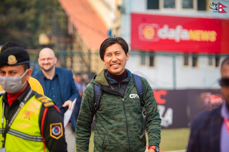 Shakti Gauchan was present at the TU ground during Nepal vs PNG ODI match. Photo: CAN