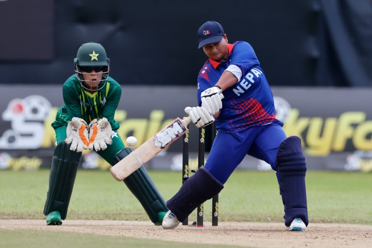 Kabita Joshi batting against Pakistan A