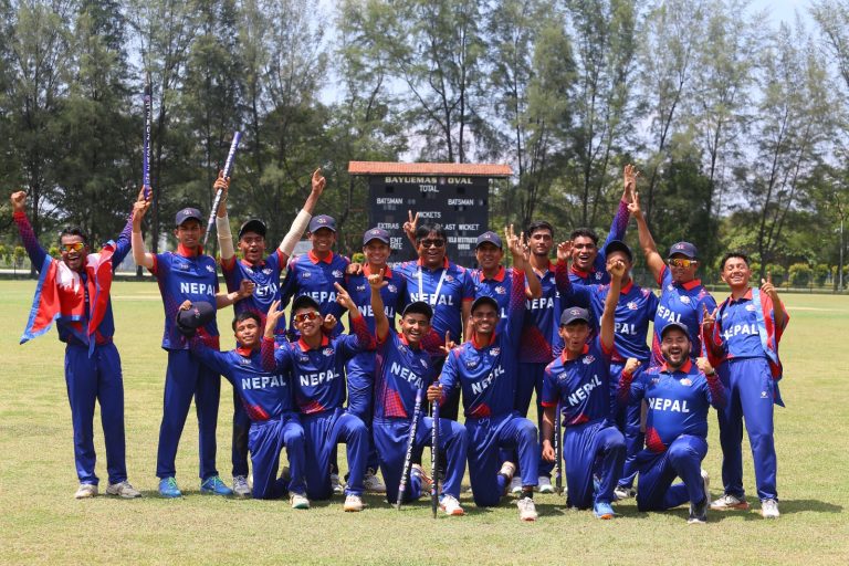 Nepal U16 team after winning ACC East Zone Cup 2023