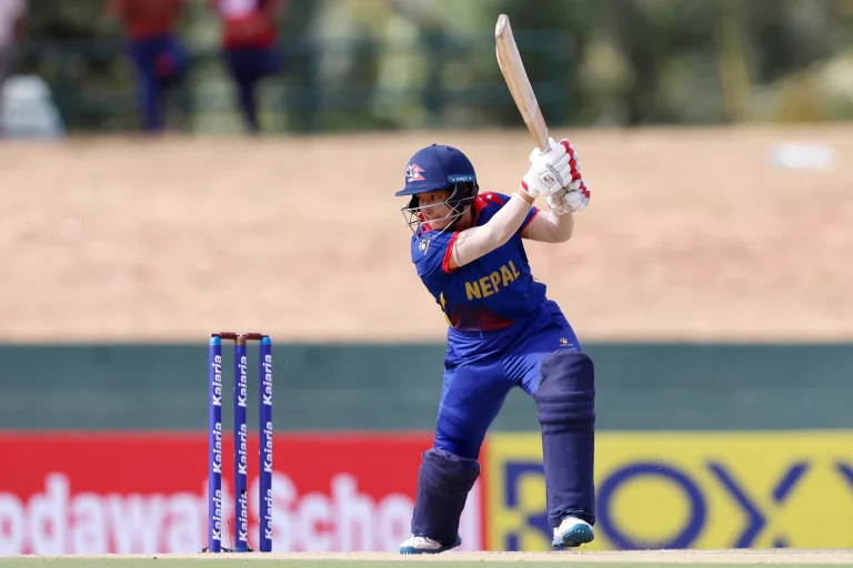 Samjhana Khadka of Nepal during the ACC Women's T20 Asia Cup 2024 match between UAE and Nepal at the Rangiri Dambulla International Cricket Stadium, Dambulla, Sri Lanka, on July 19, 2024.

Photo Credit : Deepak Malik / Asian Cricket Council / CREIMAS

RESTRICTED TO EDITORIAL USE