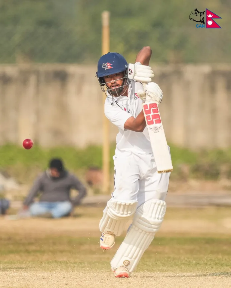 Arjun Saud bats