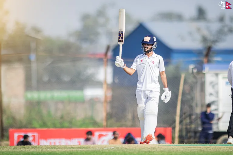 Basir Ahamad scores a fifty