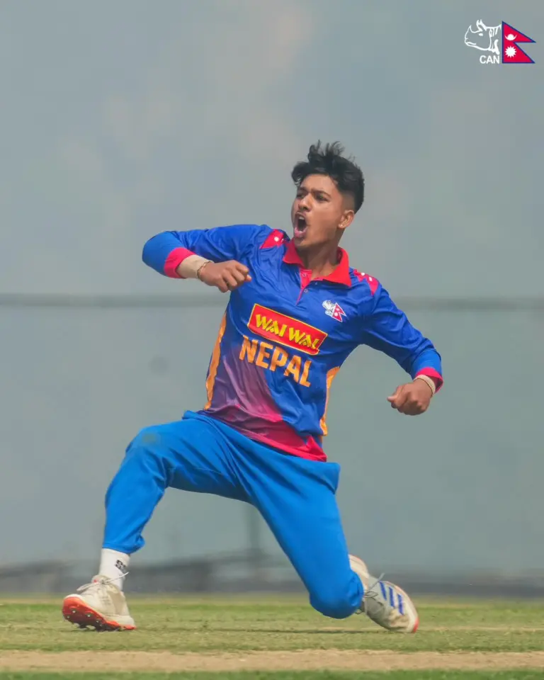 Bipin Sharma celebrates