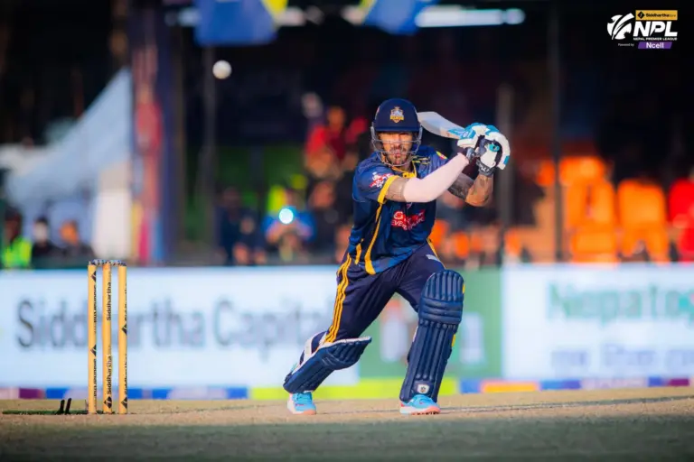 Faf du Plessis made his first appearance in the Nepal Premier League against Lumbini Lions