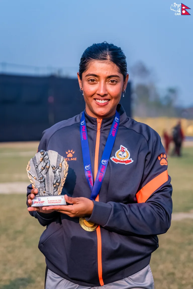 Indu Barma - player of the tournament Women's PM Cup 2081