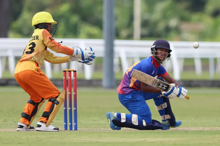 1st July 2025, STC Oval, Kuala Lumpur .
ACC U16 Men East Zone Cup 2025.
Match 20 between Bhutan and Nepal. (Photo by Vincent Phoon for Asian Cricket Council)