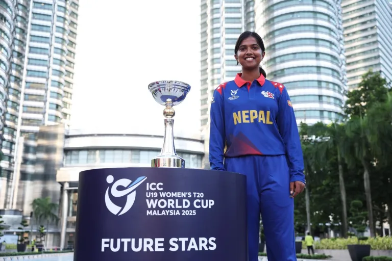 Nepal captain Puja Mahato before ICC U19 Women's T20 World Cup