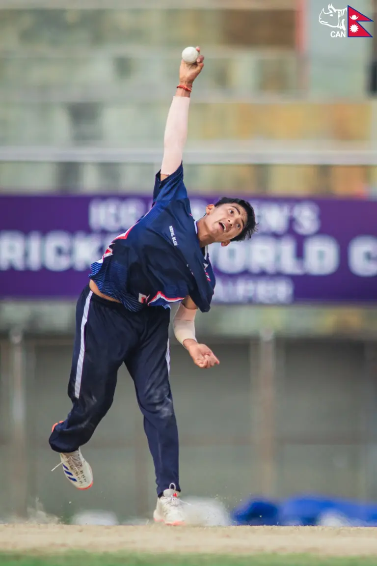 Yuvraj Khatri bowling