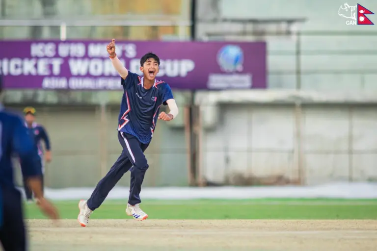 Yuvraj Khatri celebrates