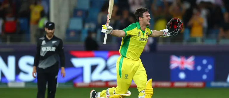 Mitch Marsh guides Australia to title in T20WC 2021. Photo: ICC