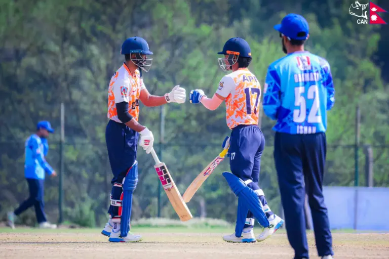 Aasif Sheikh and Rohit Paudel batting