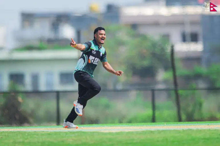 Hemant Dhami claimed 6 for 16 as Sudurpaschim Province beat Karnali Province by four wickets in Match 6 of the Men's PM Cup.