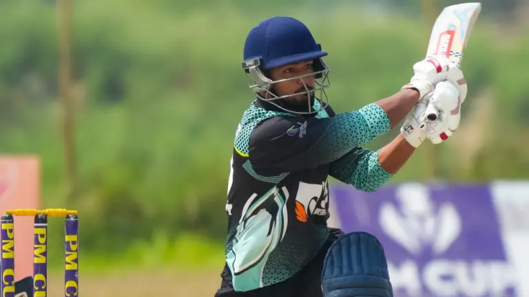 Narayan Joshi starred with 82 as Sudurpashchim Province defeated Nepal Police Club by 56 runs in Match 38 of the PM Cup 2026. Photo: CAN