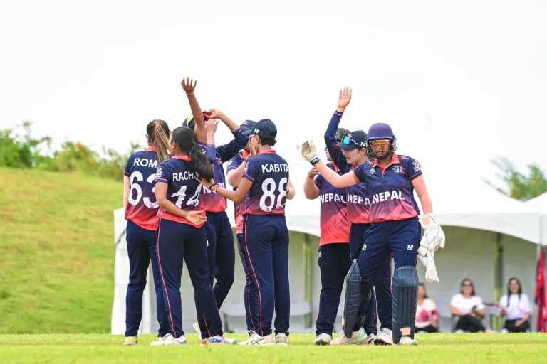 Nepal Women beat Rwanda by two wickets in a dramatic ICC Women's Challenge Trophy match in Kigali.