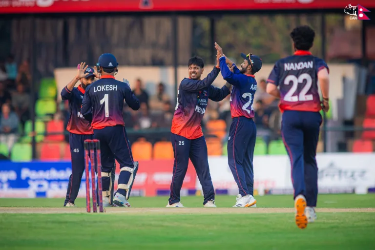 Sandeep Lamichhane was outstanding in the T20I Series against UAE, taking Six wickets in two matches. Photo: CAN