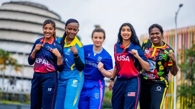 Nepal Women's cricket team in action in ICC Challenge Trophy in Rwanda