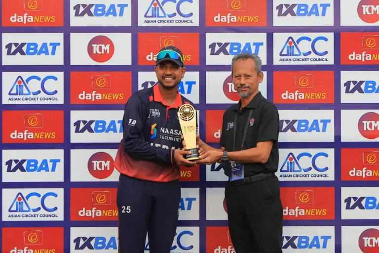 Sandeep Lamichhane was adjudged Player of the tournament after claiming 16 wickets, Photo: Peter Lim/ACC